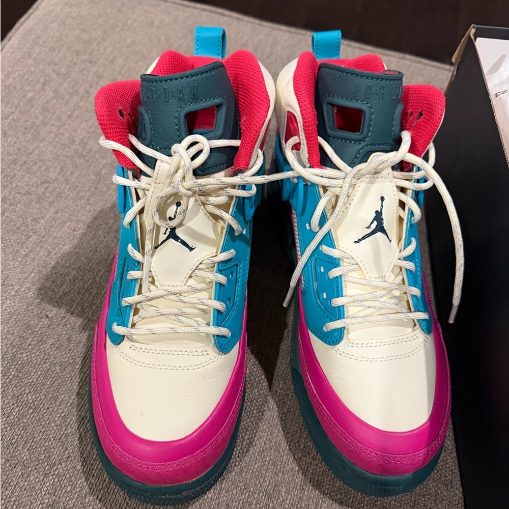 Jordan Athletic Shoes in Teal, Pink, and Cream